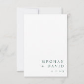 シンプルエメエレガントラルドグリーン結婚ズ 出欠カード (裏面)