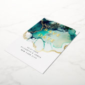 シンプルエメモダンラルドの緑の日付を保存 箔招待状 (回転した状態)