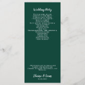 シンプルエメモダンラルドグリーン結婚ズ プログラム (裏面)