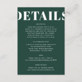 シンプルエメラルドグはっきりしたリー結婚モダンンの詳細 エンクロージャーカード (正面)