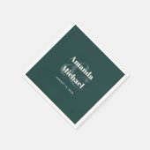 シンプルエメラルドグモダンリーミニマル結婚リスト スタンダードカクテルナプキン (角)