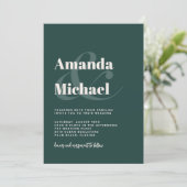 シンプルエメラルドグモダンリーミニマル結婚リスト 招待状 (スタンド正面)