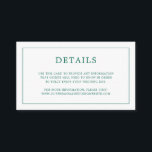 シンプルエメラルドグリーンモノグラムエレガントウェディング エンクロージャーカード<br><div class="desc">小さいシンプルのエンクロージャカーモダンドが搭載さエレガントれたデザインの詳細をバックの薄いモノグラムに囲ま縁どせた小さい。すべてのデザイン要素は宝石トーンのエメラルドグリーンで、デザイン編集ツールで変更できる。ミニマルスタイリッシュなカップルのためのシックで素晴らしデザイン。これらのエンクロージャカードを使用して、ホテルの宿泊施設、駐車場、シャトル情報など、ゲストが知る必要がある方向やその他の重要な詳細を提供する。</div>