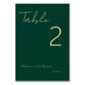 シンプルエメラルドグリーン金ゴールドミニマモダンリスト テーブルナンバー (裏面)