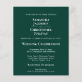 シンプルエメラルドグリーンBUDGET結婚のフォト招待状 (裏面)