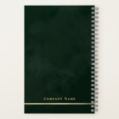 シンプルエメラルドミニマルグリーン&金ゴールド光沢スパイラル ノートブック (裏面)