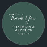 シンプルエメラルド白文字結婚ズ ラウンドシール<br><div class="desc">エメラルドエレガントホワイト文字のシンプルラウンドステッカーを使用し結婚て結婚、お客様のディテクラシックルにtouchを追加する。エメラルドの豊かな背景と鮮明な白い文字を特徴とし、このシールは結婚式招待状のシーリング飾、お気に入りボックス、または任意のアイテムに個人touchを追加する結婚のに最適である。ミニマルでありながら時代を超越したデザインは、クラシックから結婚テーマまで、あらゆる製品を補完しモダンている。各円形ステッカーは接着剤で高品質作られ、必要な取り外し簡単でありながら確実に貼り付けらもしれる。名前カスタマイズ付き、結婚式の日付、または特別な日をさらに記憶に残す短いメッセージ！控えめな美しいと洗練された詳細を鑑賞するカップルに最適。</div>