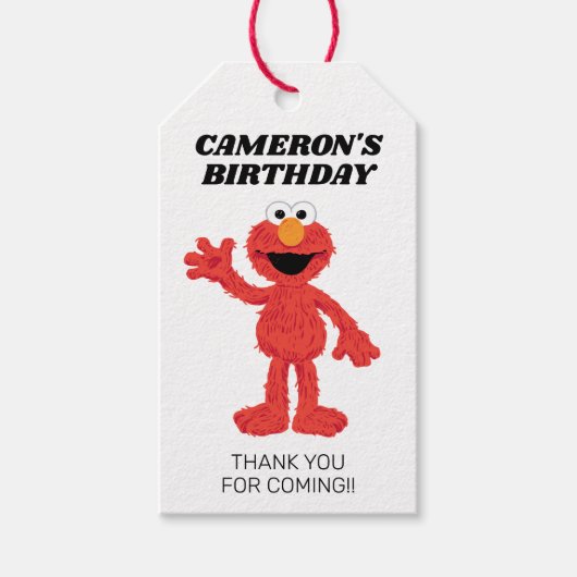 シンプルエルモ1日バースデーパーティーの好意 ギフトタグ (正面)