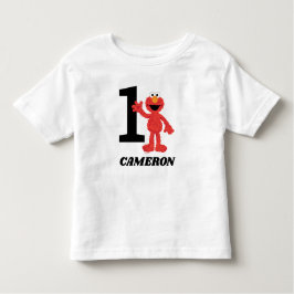 シンプルエルモ1歳の誕生日 トドラーTシャツ