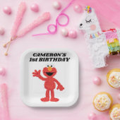 シンプルエルモ1歳の誕生日 ペーパープレート (パーティー)