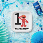 シンプルエルモ1歳の誕生日 ペーパープレート (パーティー)