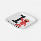 シンプルエルモ1歳の誕生日 ペーパープレート (傾斜あり)