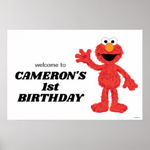 シンプルエルモ1歳の誕生日 ポスター