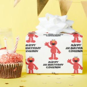シンプルエルモ1歳の誕生日 ラッピングペーパー