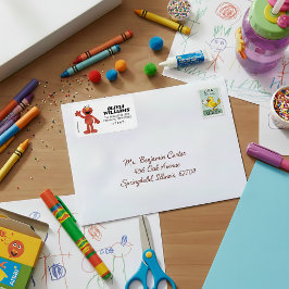 シンプルエルモ1歳の誕生日 ラベル