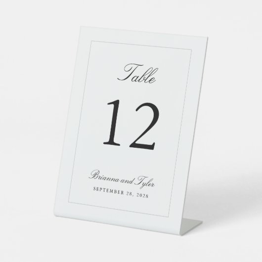 シンプルエレガクラシックントウェディングテーブル番号 台座サイン (正面)