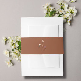 シンプルエレガパーソナライズされたンスリーフモノグラム結婚ズ 招待状ベリーバンド