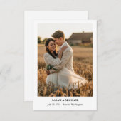 シンプルエレガフォーマルンス文字写真の保存日付 セーブザデート (正面/裏面)