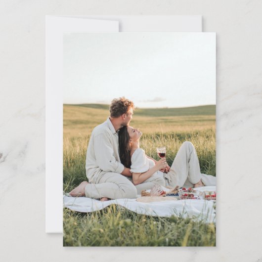 シンプルエレガミニマルントウェディング日付カードを保存 招待状 (裏面)