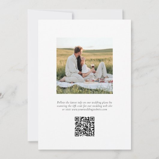 シンプルエレガミニマルントウェディング日付カードを保存 招待状 (裏面)