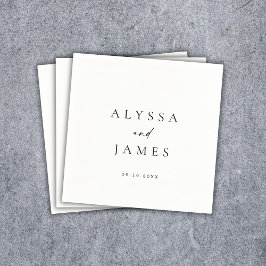 シンプルエレガミニマルントウェディング スタンダードカクテルナプキン