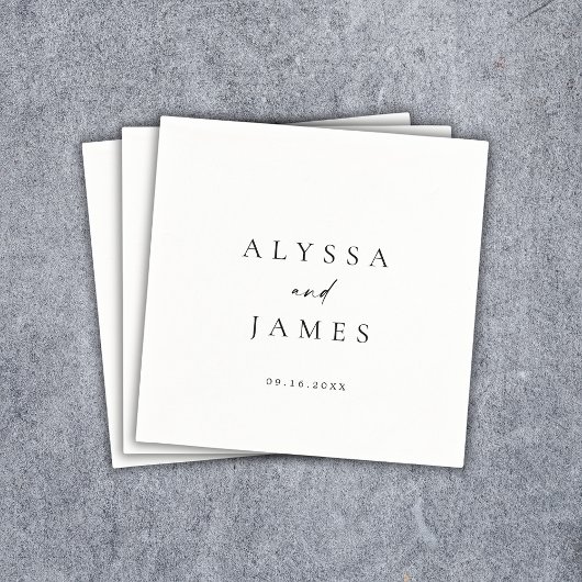 シンプルエレガミニマルントウェディング スタンダードカクテルナプキン