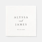 シンプルエレガミニマルントウェディング スタンダードカクテルナプキン (正面)