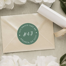 シンプルエレガモダンントウェディング差出人住所 ラウンドシール