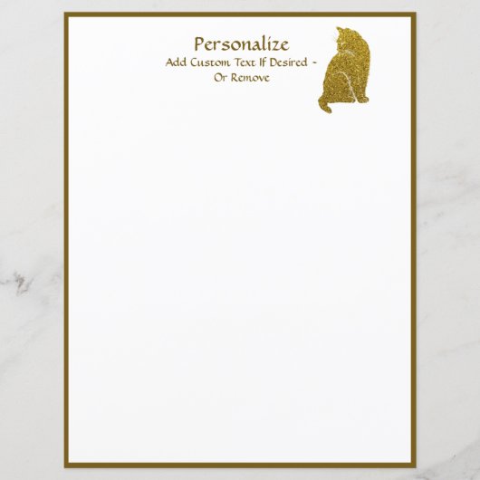 シンプルエレガンスの金ゴールドグリッター猫ネコ (正面)