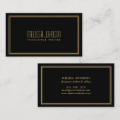 シンプルエレガンスアールデコスタイルブラック/金ゴールド 名刺 (正面/裏面)
