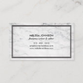 シンプルエレガンスアールデコスタイル大理石/ブラック 名刺 (裏面)