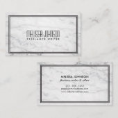 シンプルエレガンスアールデコスタイル大理石/ブラック 名刺 (正面/裏面)
