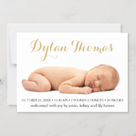 シンプルエレガンスカスタム写真誕生のお知らせ マグネット招待状