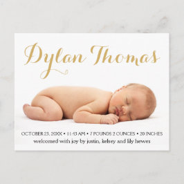 シンプルエレガンスカスタム写真誕生のお知らせ 案内ポストカード