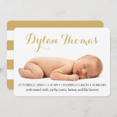 シンプルエレガンスカスタム写真誕生のお知らせ 案内状 (正面/裏面)