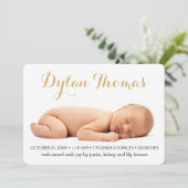 シンプルエレガンスカスタム写真誕生のお知らせ 案内状 (スタンド正面)