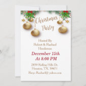 シンプルエレガンスクリスマスパーティー 招待状 (正面)