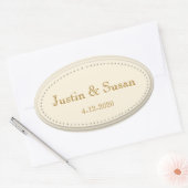 シンプルエレガンスクリームオーバルステッカー 楕円形シール (封筒)