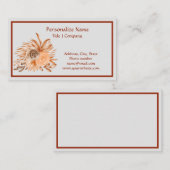 シンプルエレガンスコーラルブルゴーニュフローラウォーターカラー 名刺 (正面/裏面)