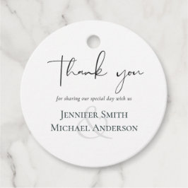 シンプルエレガンススクリプトモダン結婚式の引き出物 フェイバータグ