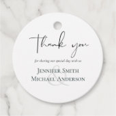 シンプルエレガンススクリプトモダン結婚式の引き出物 フェイバータグ (正面)