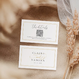 シンプルエレガンススクリプトQRコード詳細カード プレイスカード