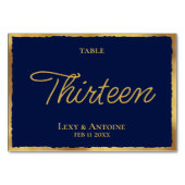 シンプルエレガンスネイビーブルー金ゴールドエッジカスタム テーブルナンバー (裏面)