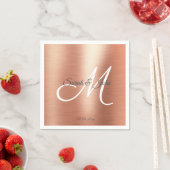 シンプルエレガンスバラ金ゴールド結婚パーティー スタンダードカクテルナプキン (インサイチュ)