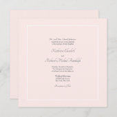 シンプルエレガンスピフォーマルンク結婚のスクエア 招待状 (正面/裏面)