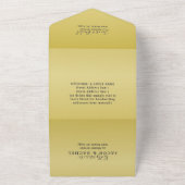 シンプルエレガンスフルフォトゴールドフォイル結婚ズ オールインワン招待状 (外側)