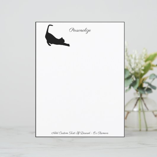 シンプルエレガンスブラックキャットストレッチングフェイラインヨガ (スタンド正面)