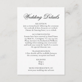 シンプルエレガンスブラック&ホワイト結婚ズ詳細 エンクロージャーカード