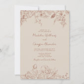 シンプルエレガンスボホフローラ結婚式招待状 招待状 (正面)
