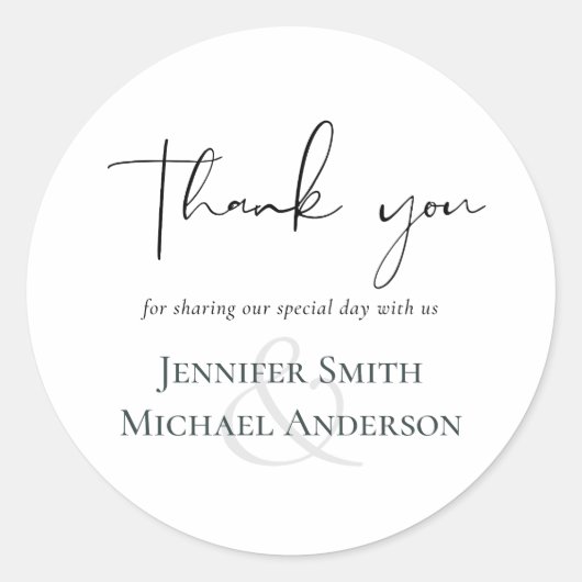 シンプルエレガンスモダンス結婚クリプト ラウンドシール (正面)